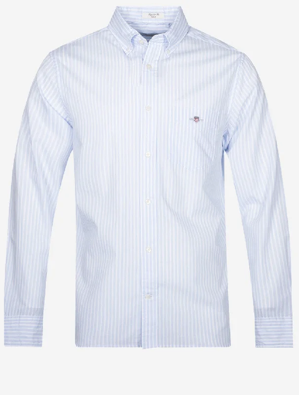 Regular Fit Poplin Stripe Shirt Light Blue