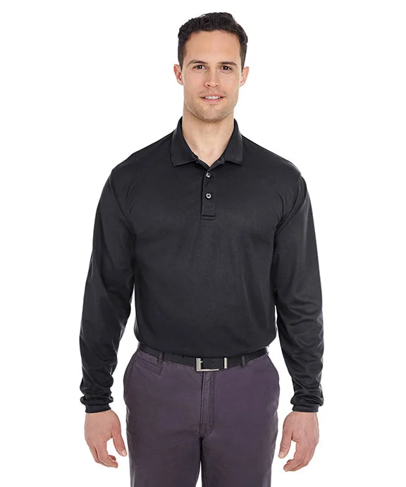 8210LS - UltraClub Mens Cool & Dry Long-Sleeve Mesh Piqué Polo Shirt