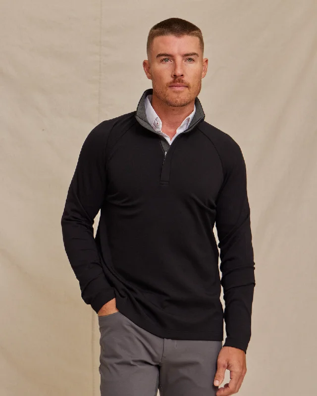 The Voyager - Performance 1/4 Zip Pullover - Black