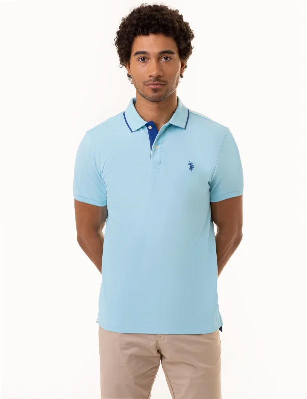 SLIM FIT STRETCH PIQUE SOLID POLO SHIRT