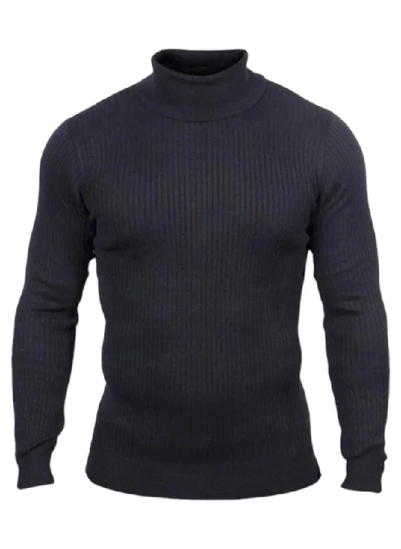 Prestige Black Men's Turtleneck Sweaters Regular-Fit Pullover Sweater