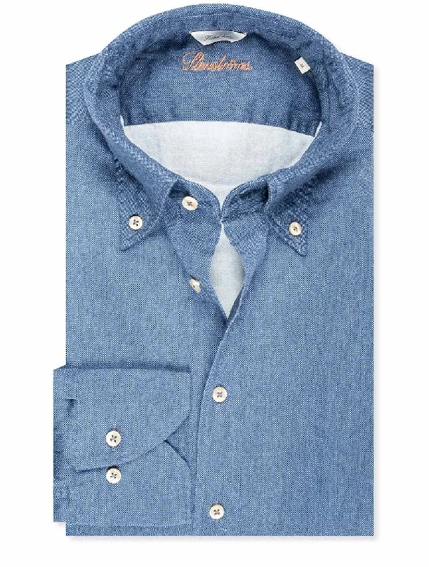 Sport Casual Fitted Shirt Blue