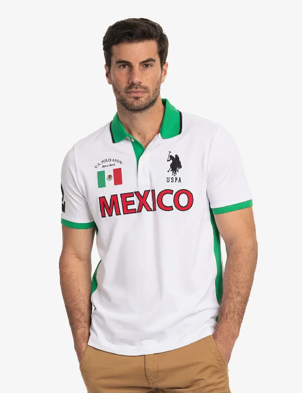 MEXICO COLOR BLOCK PIQUE POLO SHIRT