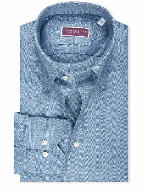 Herringbone Buttondown Shirt Blue