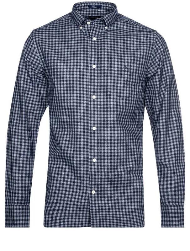 Regular Fit Jaspe Gingham Shirt Evening Blue