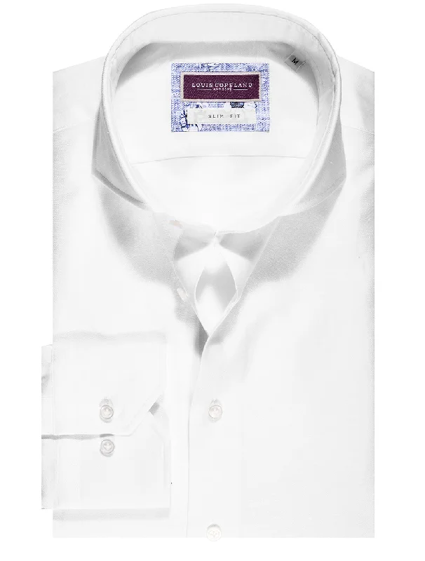 Nile Cotton Linen Mix Slim Fit Shirt White