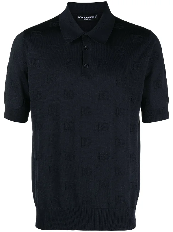 Logo-Jacquard Silk Polo Shirt