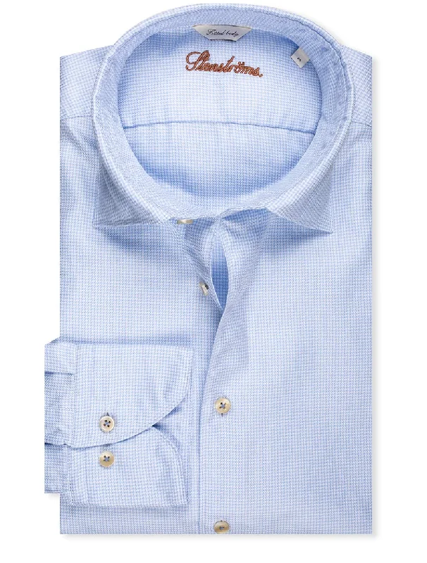 Washed Houndstooth Shirt Blue