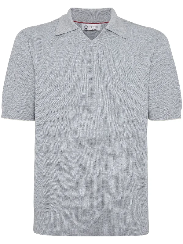 Ribbed-Knit Polo Jumper