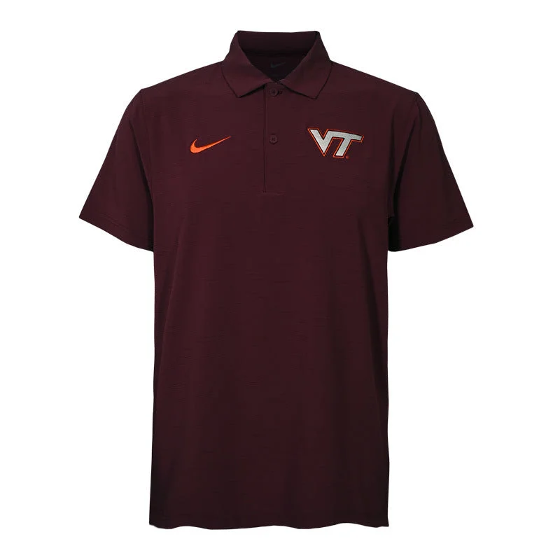 Virginia Tech Men's Dri-FIT Fanwear Woven Polo: Maroon by Nike