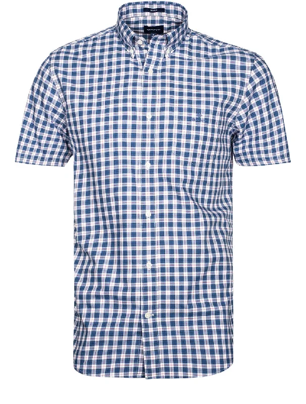 Regular Fit Twill Short Sleeve Shirt Sea Blue