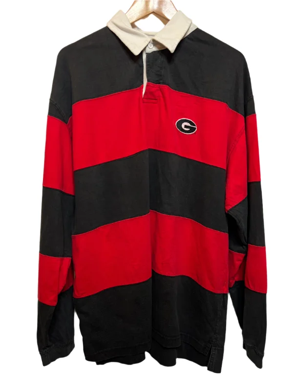 Gant Mens Red Striped Rugby Polo (Size XL)