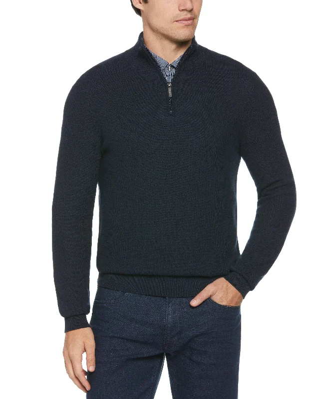 Ribbed Quarter Zip Sweater