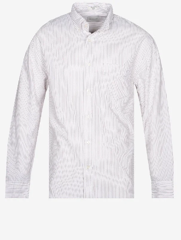 Relaxed Fit Archive Oxford Stripe Shirt Eggshell