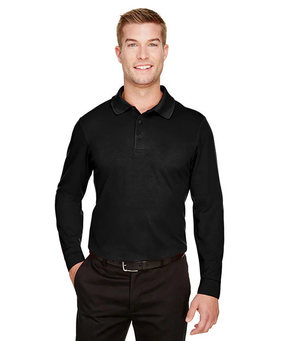 DG20L - Devon & Jones CrownLux Performance® Mens Plaited Long Sleeve Polo Shirt