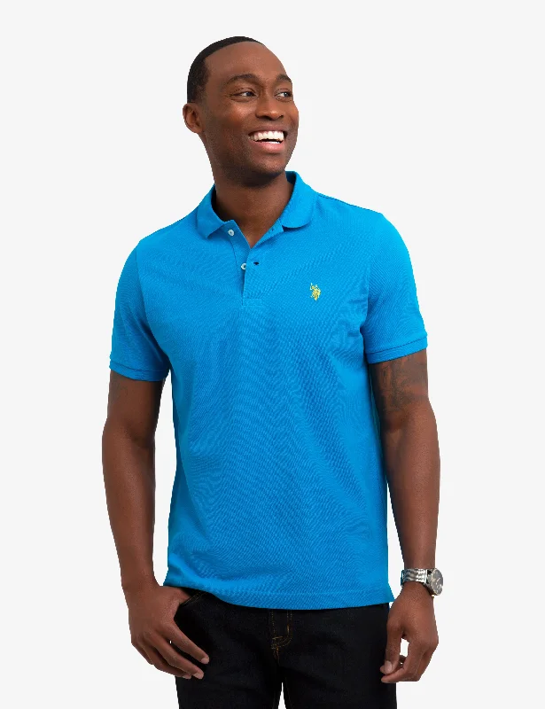 SOLID PIQUE SMALL LOGO POLO SHIRT