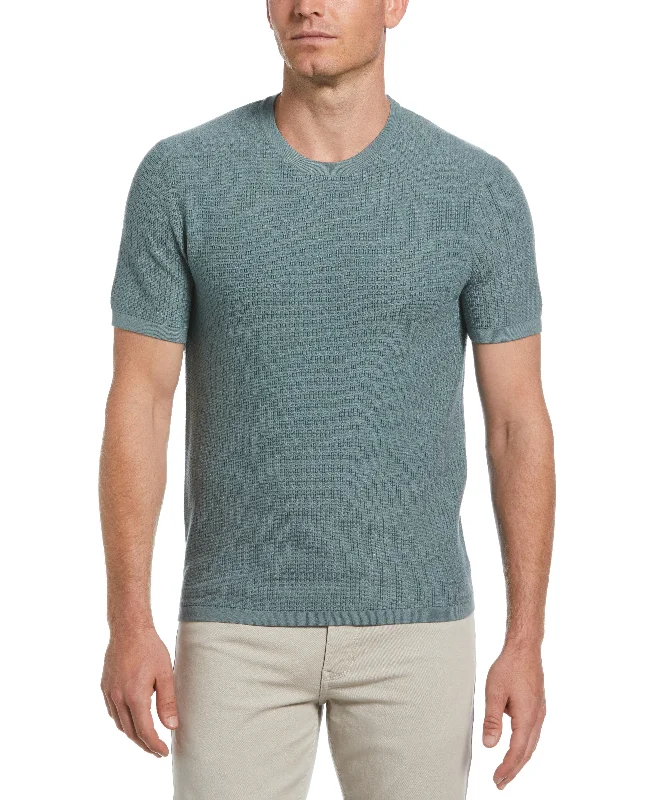 Tech Knit Vertical Ribbed Sweater Tee