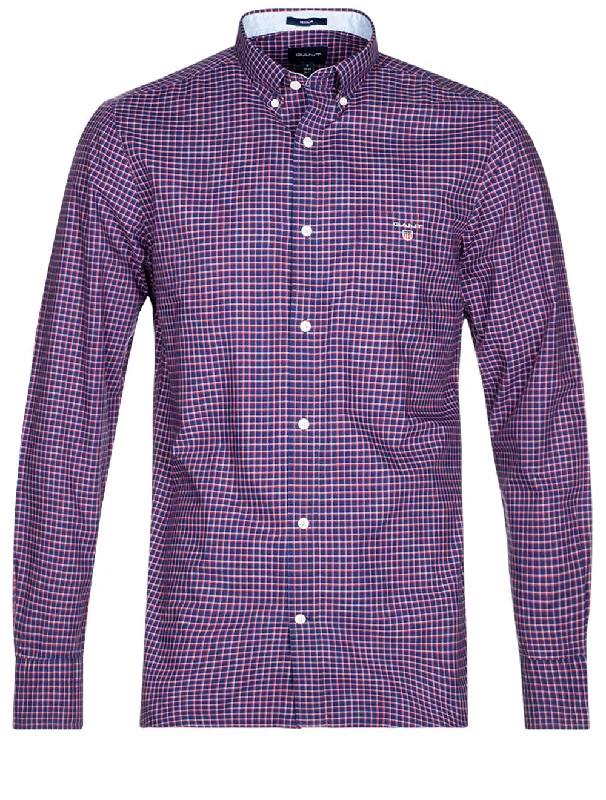 Regular Mini Check Poplin Button-down Beacon Blue