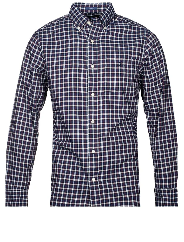 Regular Fit Gingham Twill Shirt Evening Blue