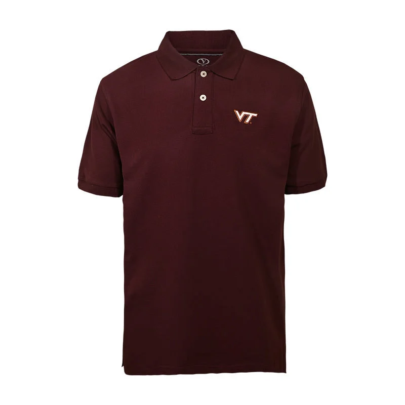 Virginia Tech Men's Perfect Pique Polo: Maroon by Vantage