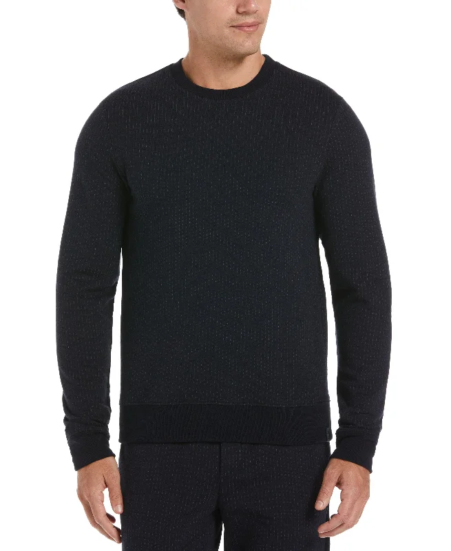 Tech Knit Pinstripe Crew Neck Sweater