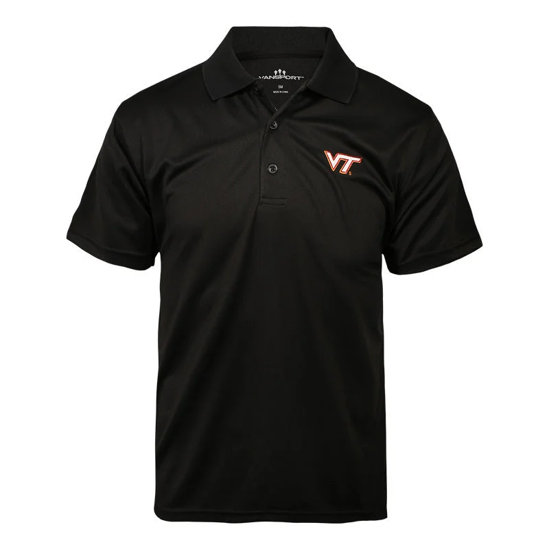 Virginia Tech Men's Omega Polo: Black by Vantage