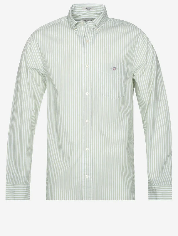 Regular Fit Poplin Stripe Shirt Milky Matcha