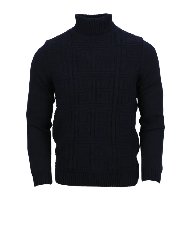 New York Black Men's Fashion Design Turtleneck Sweaters Slim-Fit