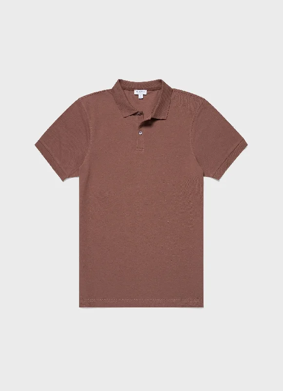 Men's Piqué Polo Shirt in Brown