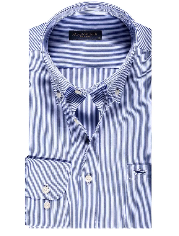 Button Down Hairstripe Shirt Blue