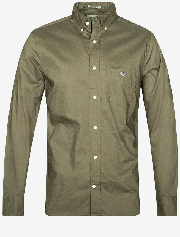 Regular Poplin Shirt Juniper Green