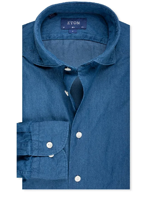 Slim Fit Denim Shirt Blue