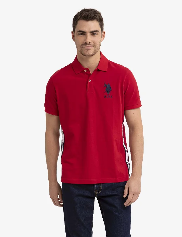 GRAPHIC TRIM PIQUE POLO SHIRT