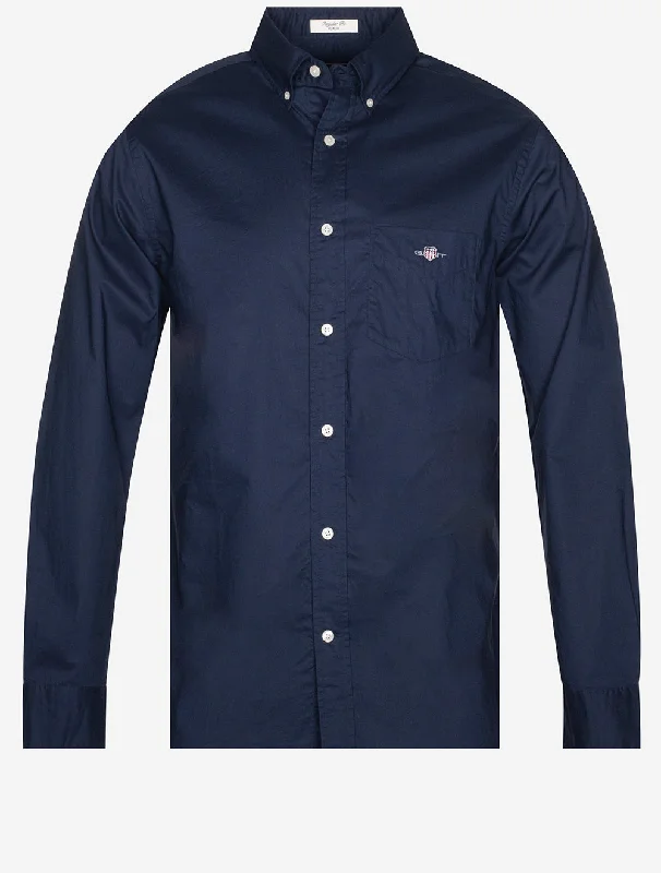 Regular Poplin Shirt Marine