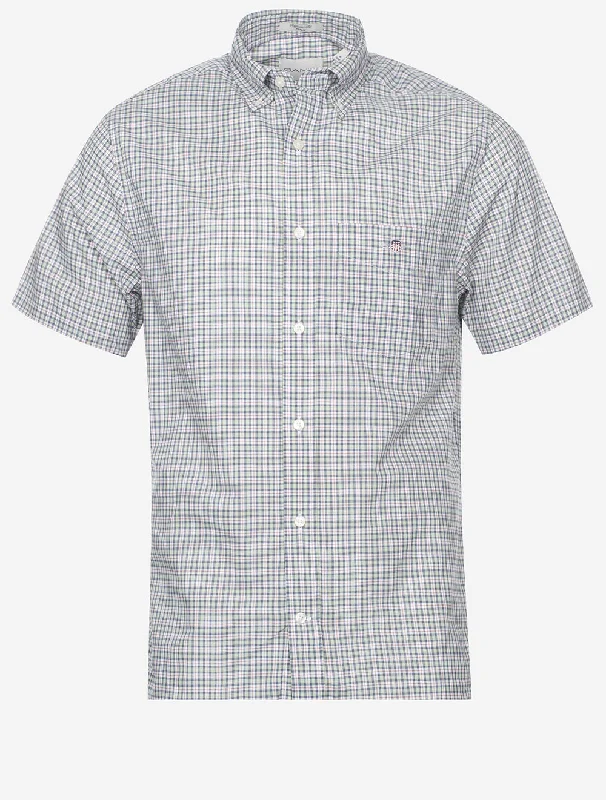 Regular Poplin Microcheck Short Sleeve Shirt Milky Matcha