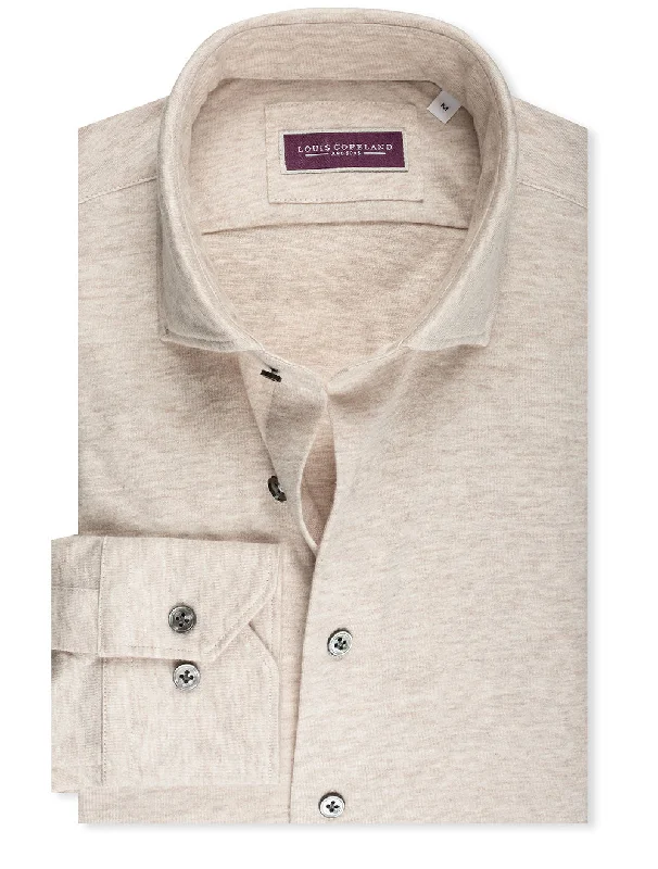 Cashmere Blend Jersey Shirt Beige