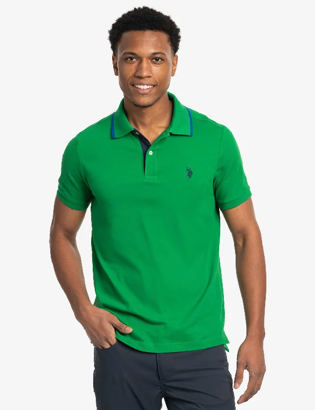 SLIM FIT STRETCH SOLID PIQUE POLO SHIRT