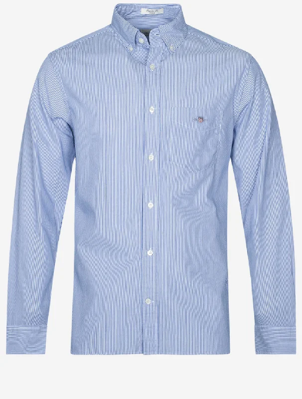 Regular Poplin Banker Shirt College Blue