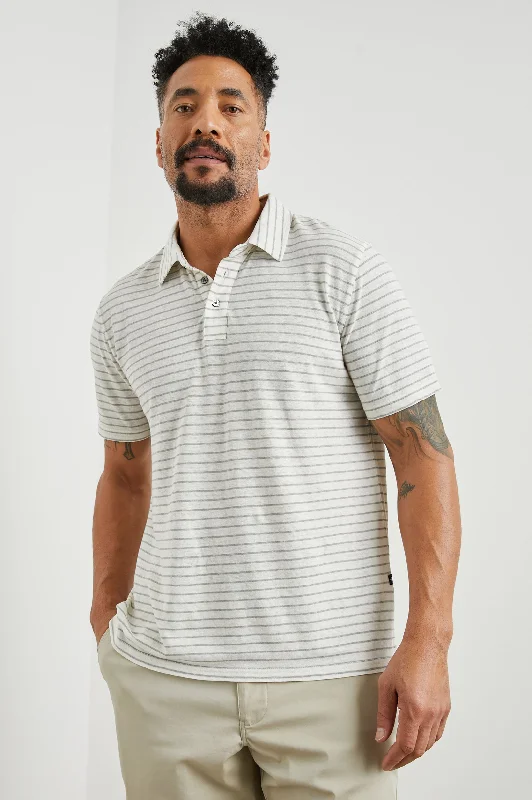 NAPOLI POLO SHIRT - CREAM BARLEY STRIPE