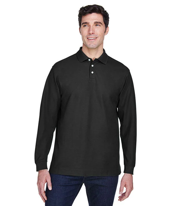 D110 - Devon & Jones Mens Pima Piqué Long-Sleeve Polo Shirt