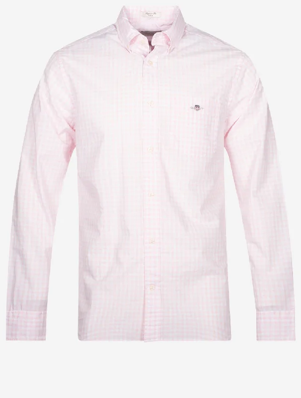 Regular Fit Poplin Gingham Shirt Light Pink