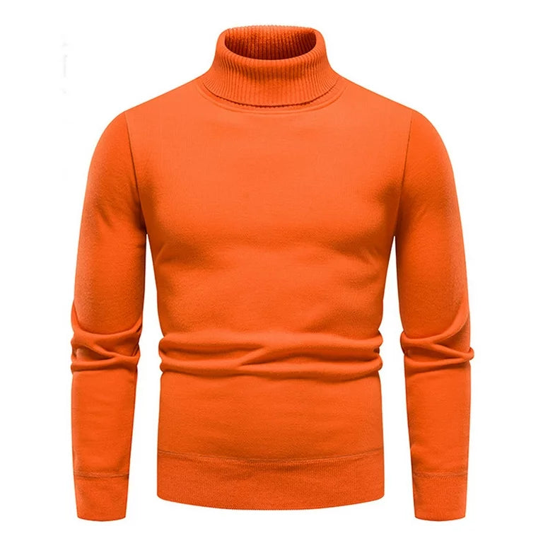 LaVane' Orange Men's Turtleneck Sweaters Light Blend Regular-Fit