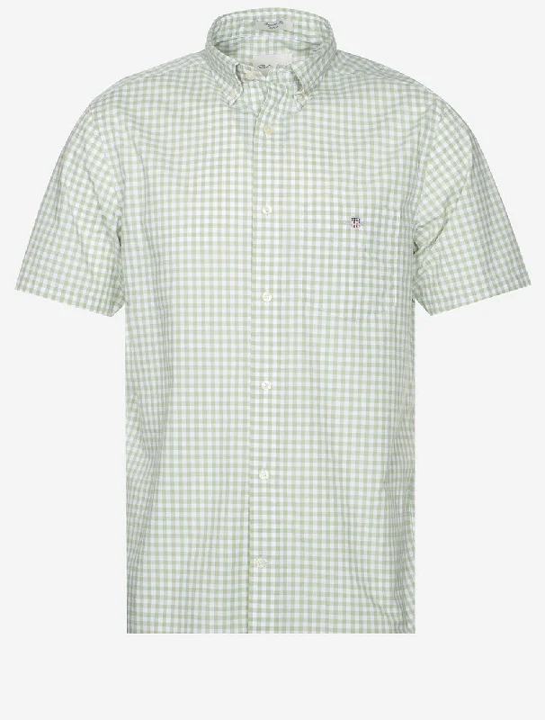 Regular Poplin Gingham Short Sleeve Shirt Milky Matcha