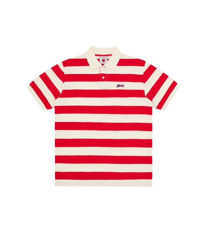 RUNNING DOG STRIPED POLO - RED STRIPE