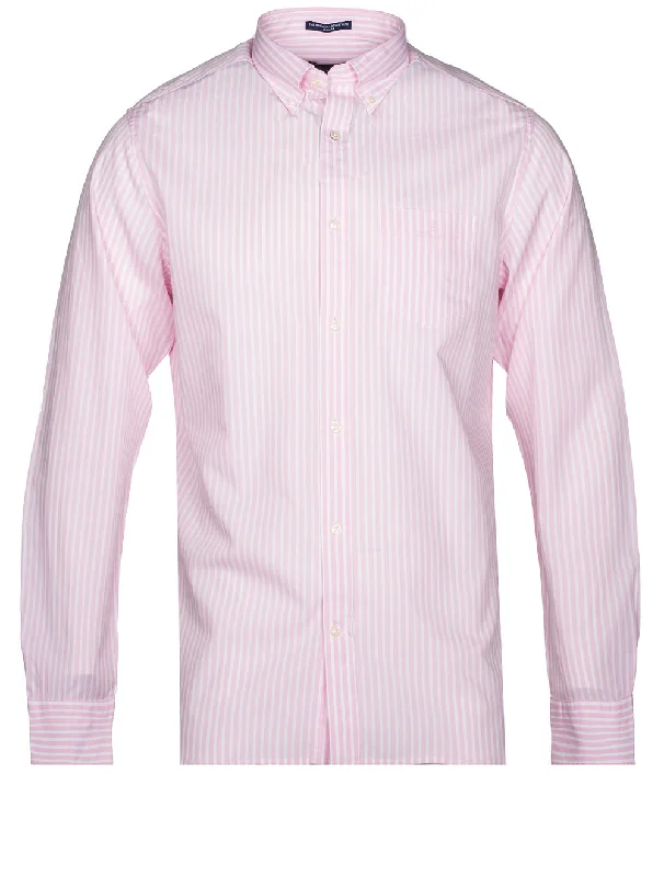 Regular Fit Striped Broadcloth Shirt California Pink