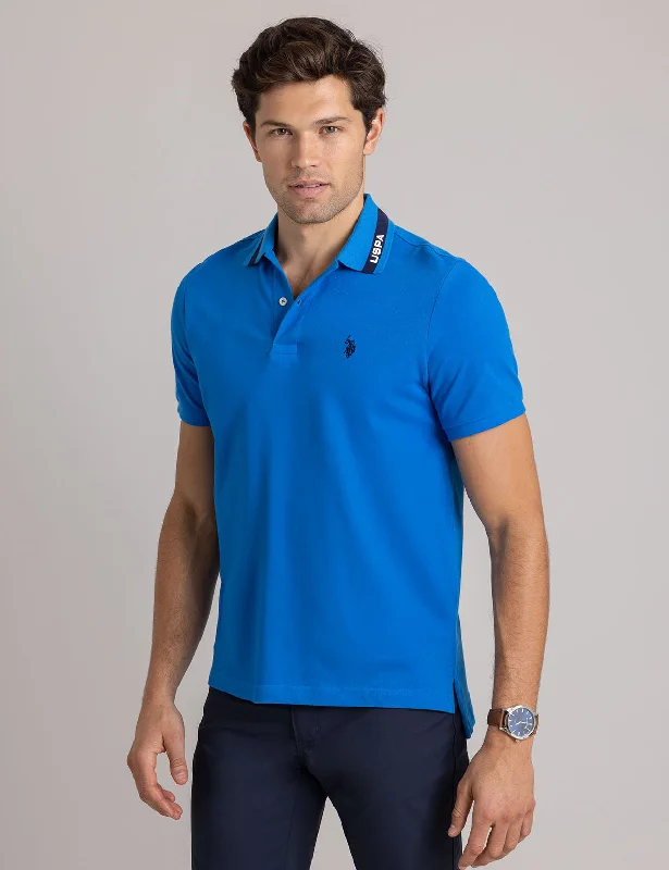 PIQUE POLO SHIRT WITH TIPPED COLLAR