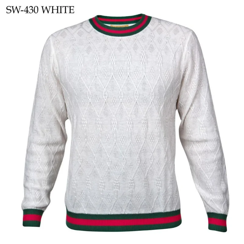 White prestige men's crewneck sweaters long sleeves fashion design