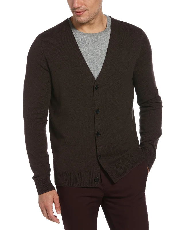 Solid Tech Knit Cardigan Sweater