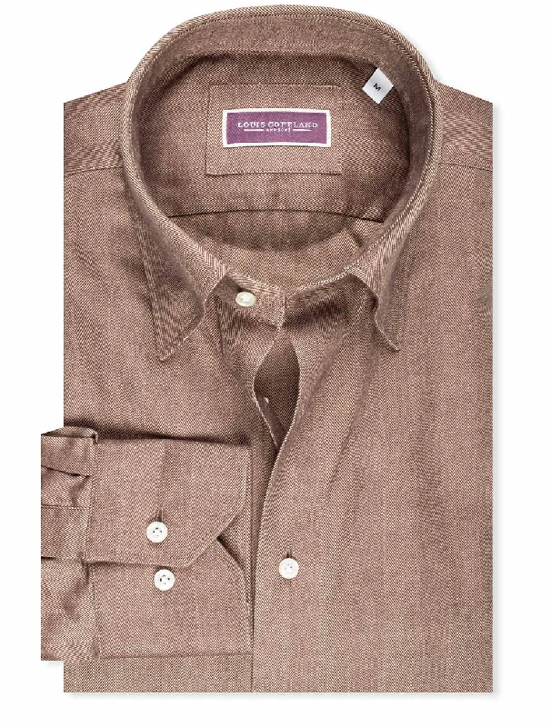 Herringbone Buttondown Shirt Brown