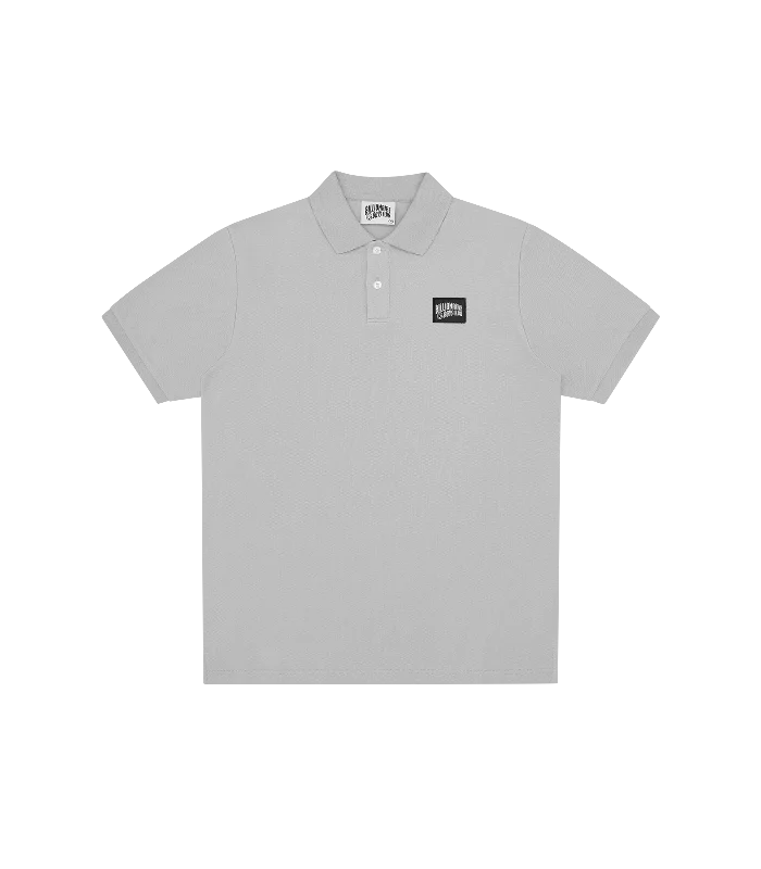 WOVEN PATCH ARCH LOGO POLO TOP - FLAT GREY